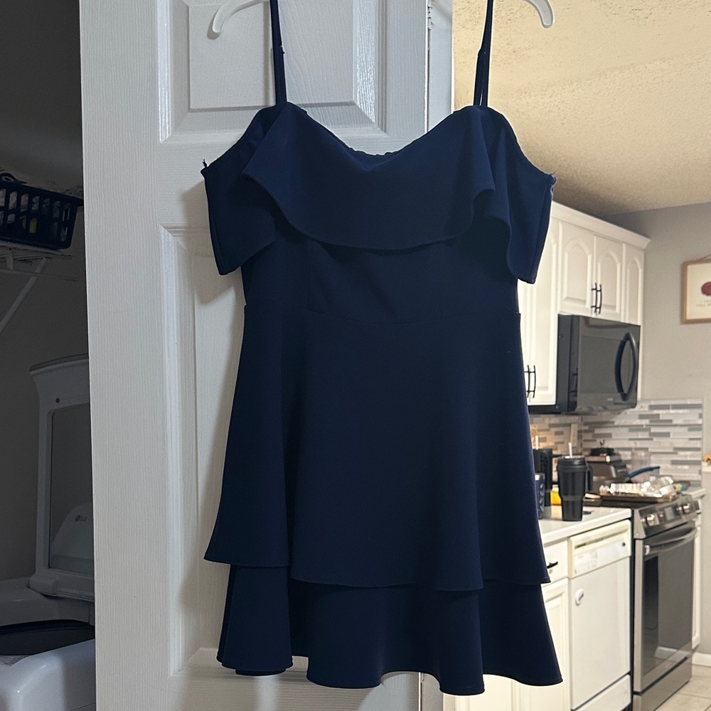 B Darlin Navy Blue Layered dress